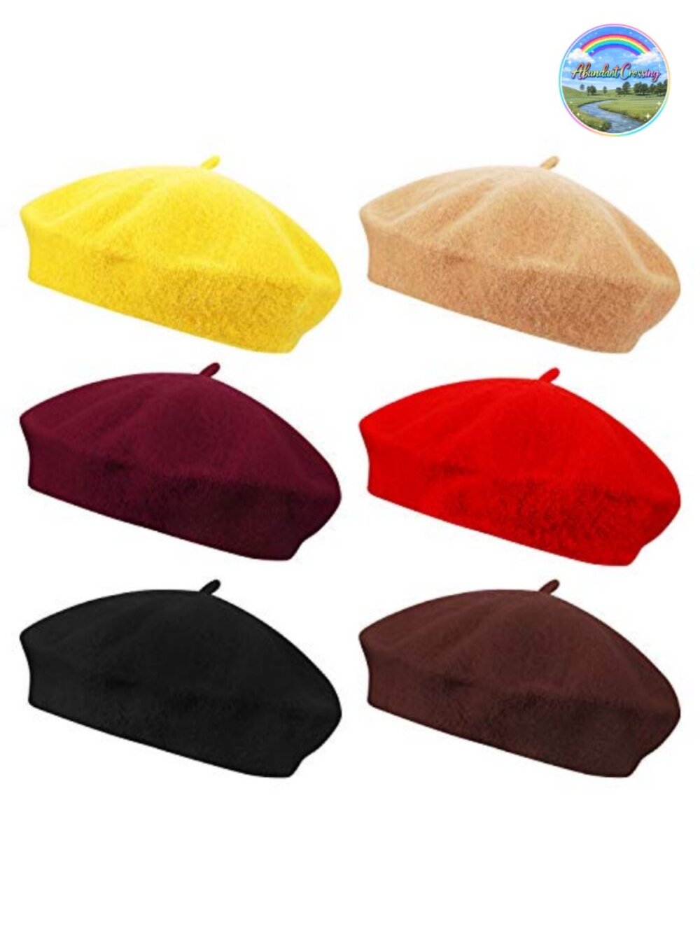 Wool Beret Hat Set French Style Beanie Hats for Women Girls